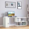 Homcom 360° Rotating Home Office Desk L Shaped Corner Computer Desk With  Storage Shelves, Writing Table Workstation : Target