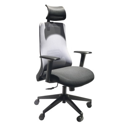 Adjustable Headrest Ergonomic Swivel Office Chair with Padded Seat and Casters Black/Gray - The Urban Port