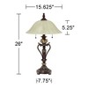 Kathy Ireland Amor Traditional Table Lamp 26" High Bronze Alabaster Champagne Glass Shade for Bedroom Living Room Bedside Nightstand Office Kids Home - 4 of 4
