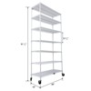 FONTOI 7 Tier Wire Shelving Unit, Adjustable Storage Racks with Wheels & Shelf Liners for Kitchen, Garage, White, 48"*81.5"*18" - 3 of 4