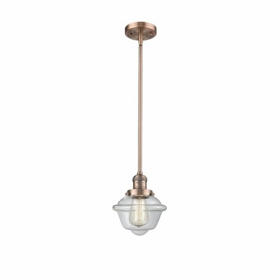 Oxford - 1 Light Stem Hung Mini Pendant In Traditional Style-8 Inches Tall and 7.5 Inches Wide