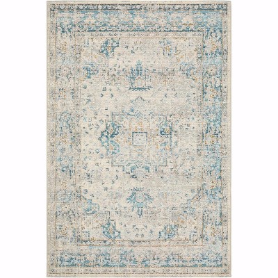 Oriental Weavers Naples 1221X Grey /Teal Indoor /Outdoor Area Rug - 6'7" x 9'4"