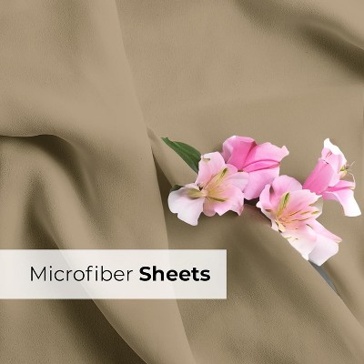 King Beige Microfiber Deep Pocket Sheet Set