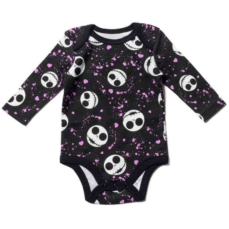 Disney Nightmare Before Christmas Zero Sally Jack Skellington Baby Girls 3 Pack Bodysuits Newborn to Infant , 4 of 8
