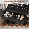 Angel Sar 31.5lnch Large Mirror Vanity Desk Set, Modern Makeup Dressing Table with 5 Drawers, Power Outlet & Hair Dryer Holder, Black - 4 of 4