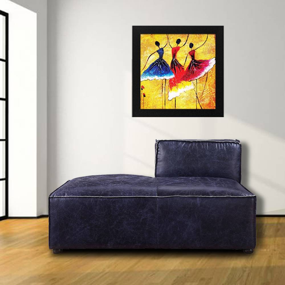 54&#34; Birdie Grain Leather Chaise Lounge Vintage Blue - Acme Furniture
