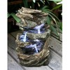 11" Natural Log Stone Waterfall Fountain with LED Stone Gray - Hi-Line Gift - image 2 of 3
