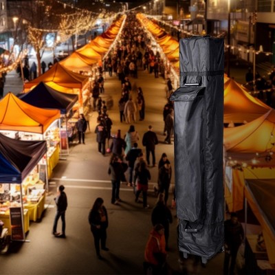 Black 1680D Oxford Wheeled Canopy Carry Bag for 10x10ft