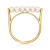 Pure Collection by Ross-Simons 3-3.5mm Cultured Pearl Bar Ring in 14kt Yellow Gold - 4 of 4