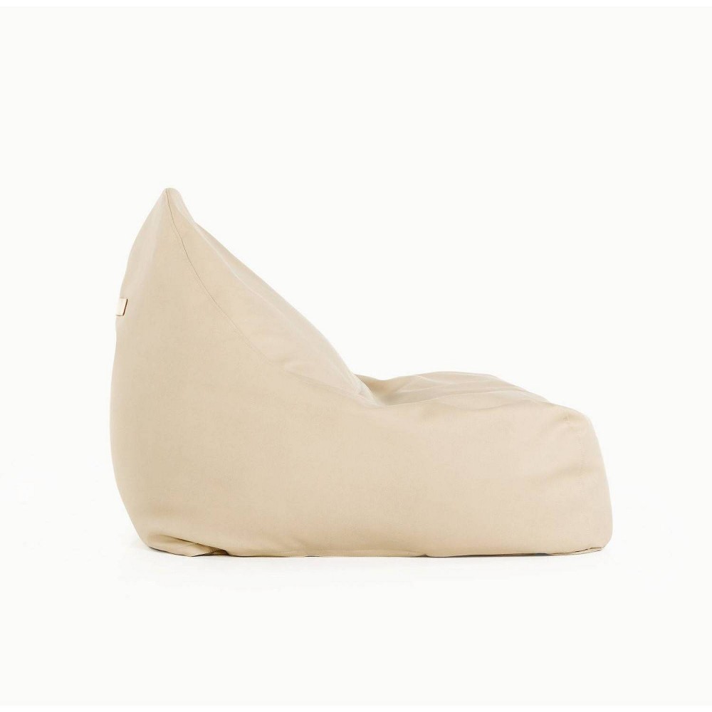 Photos - Bean Bag Gathre Kids' Lounger Millet: Faux Leather  Chair, Upholstered, Indoor, Beige