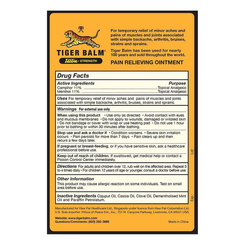 Tiger Balm Ultra Strength Ointment - 50g, 3 of 8