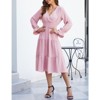 Coolmee Women's Bohemian Dress Casual Long Sleeve V Neck Dress Floral Flowy Maxi Dresses Tiered Cocktail Dress - 4 of 4
