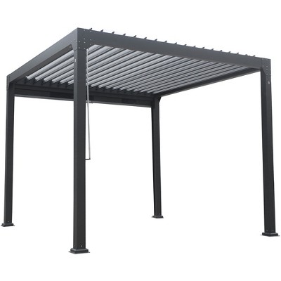 Modern Home 10'x10' Aluminum Louvered Outdoor Pergola - Patio Sun Shade Gazebo