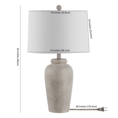 Antique White Textured Ceramic Table Lamp with Drum Shade