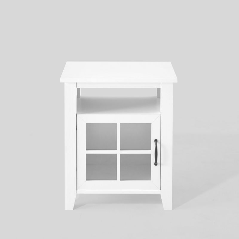 Transitional Classic Windowpane Storage Side Table - Saracina Home, 4 of 12