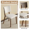 Set of 2 Dining Chairs Upholstered Dinner Chairs Armless Chairs Minimalist Accent Chairs, White&Walnut - Modernluxe - 3 of 4