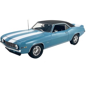 1969 Chevrolet Camaro Z/28 Carolina Blue with White and Black Vinyl Top Limited Ed 1/18 Diecast Model Car by ACME - 1 of 4