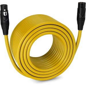 LyxPro 15 ft Red Balanced XLR Cable – 3‑Pin Male‑to‑Female Mic Cord for Studio, Live - 1 of 4