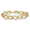 Black Bow Jewelry 10mm 14K Yellow Gold Hollow Fancy Double Oval Chain Bracelet, 7.5 Inch - 2 of 4