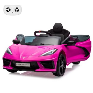 Ride on Sports Car 12V Battery Powered Car for Kids Licensed Corvette Toddlers Electric Car Toy with Remote Control - 1 of 4