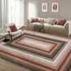 Indoor Modern Machine Washable Geometric Bordered Area Rugs - Soft Non Slip Floor Carpet for Home Office - 3 of 4