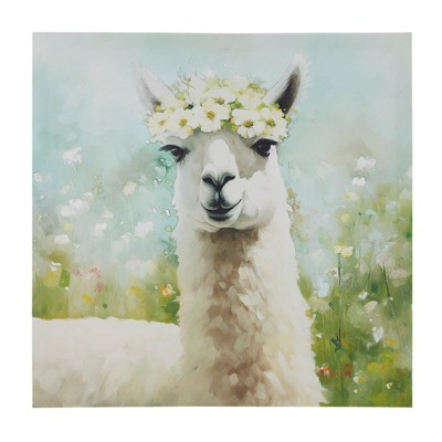 VisioGear Llama Canvas Wall Art for Hallway Office Wall Decor, Multicolored, 16"*16"*1"