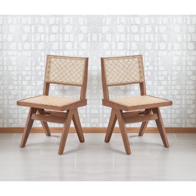 NicBex Modern Casual Rattan Dining Chairs Set,Mid-Century Kitchen Chairs,Small Accent Chairs for Dining Room,Living Room