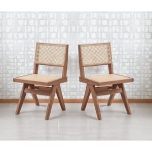 NicBex Modern Casual Rattan Dining Chairs Set,Mid-Century Kitchen Chairs,Small Accent Chairs for Dining Room,Living Room - 1 of 4