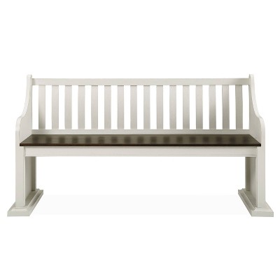 18" Joanna Bench with Back Dark Brown/Ivory - Steve Silver Co.