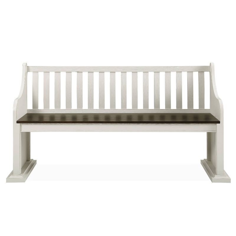 18&#34; Joanna Bench with Back Dark Brown/Ivory - Steve Silver Co., 1 of 8