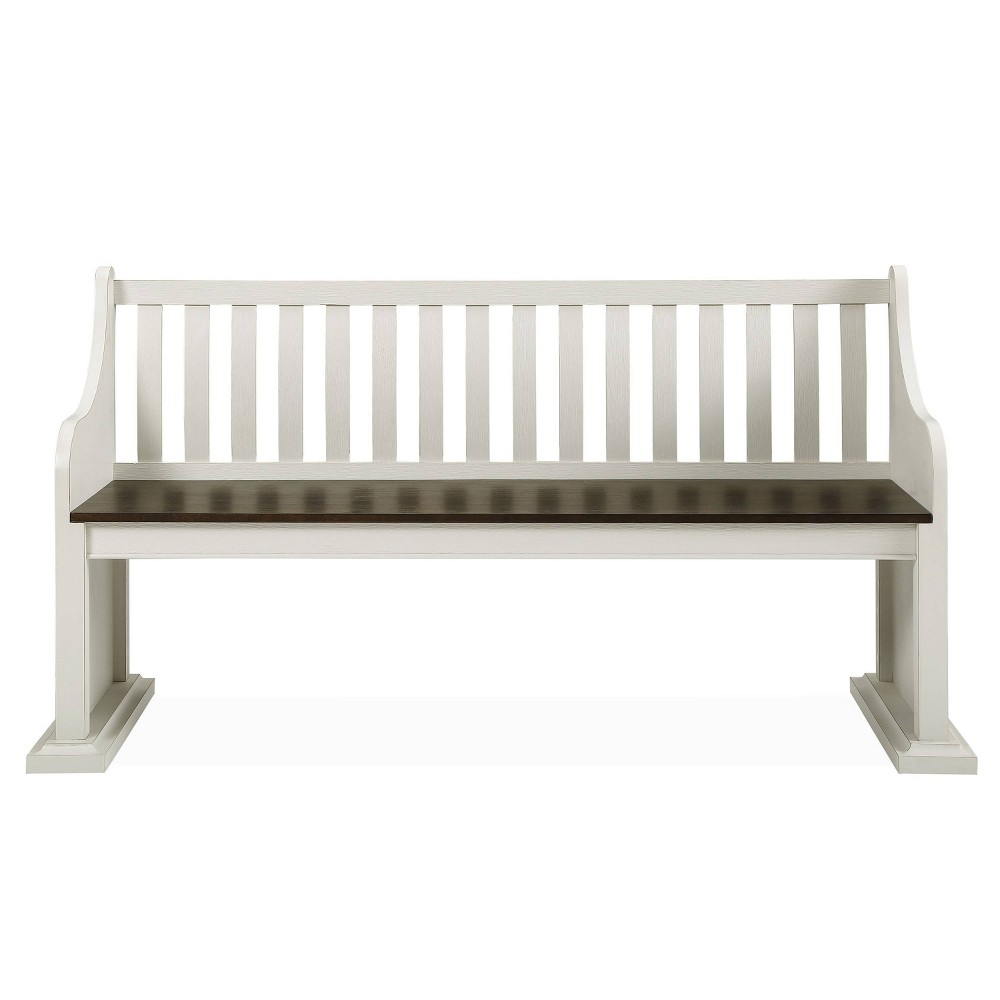 Photos - Other Furniture 18" Joanna Bench with Back Dark Brown/Ivory - Steve Silver Co.