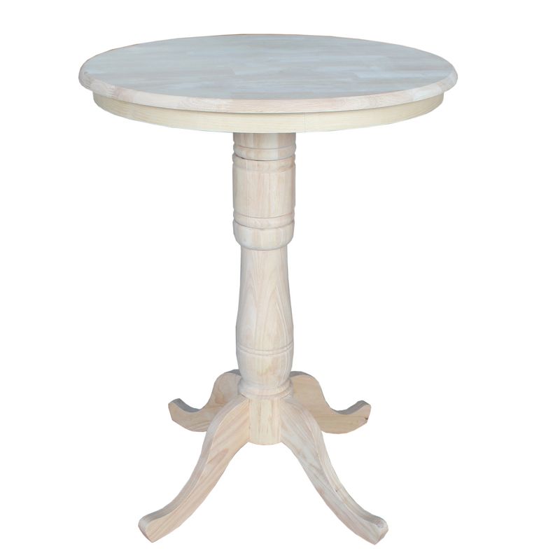 30" Round Top Pedestal Table Unfinished - International Concepts, 1 of 6