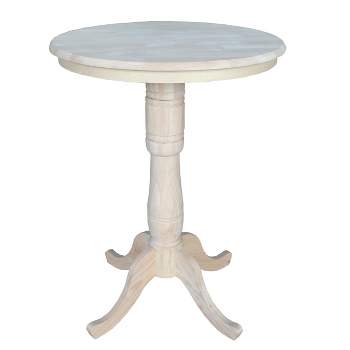 30" Round Top Pedestal Table Unfinished - International Concepts