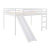 CAVINAS Twin/Full Size Wood Loft Bed with Slide & Ladder & Fence,Simple Bed Frame for Kids Room,Bedroom - 2 of 4