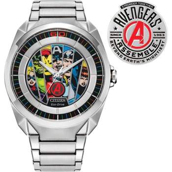 Citizen Marvel Eco-Drive featuring Avengers 3-hand Stainless Steel Bracelet Pin Box set