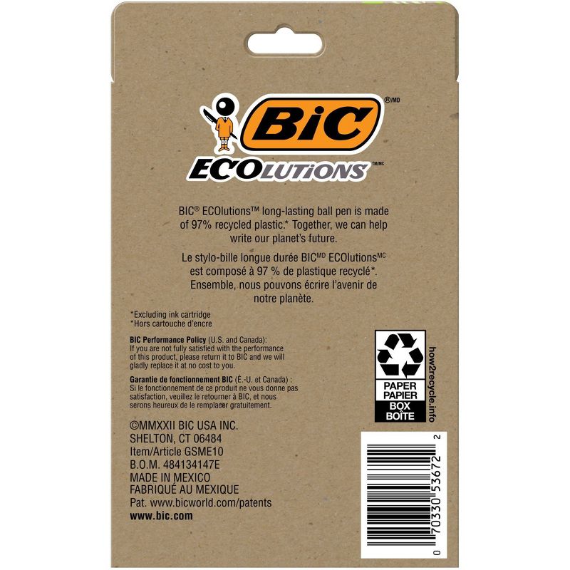 BiC 10pk ECOlutions Ballpoint Pens Black Ink, 3 of 10