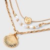 Pearl and Shell Drop Multi-Strand Necklace - A New Day™ Gold - 4 of 4