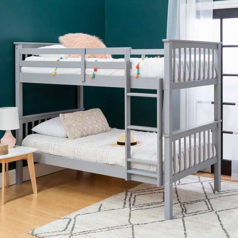 Twin Over Twin Solid Wood Mission Design Bunk Bed - Saracina Home, 4 of 7