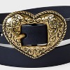 Girls' Western Heart Buckle Belt - art class™ Black/Gold - 3 of 3