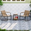 Tangkula 3-Piece Bistro Set Patio Chairs & Side Table w/ Storage Basket Breathable Mesh Fabric - 2 of 4