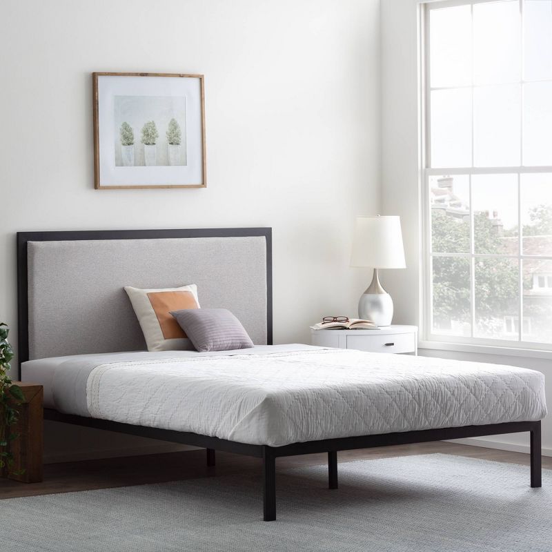 Mara Metal Platform Bed Frame with Upholstered Headboard - Brookside Home, 5 of 9