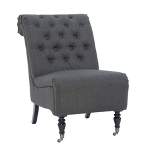 Cora Tufted Slipper Chair Charcoal - Linon
