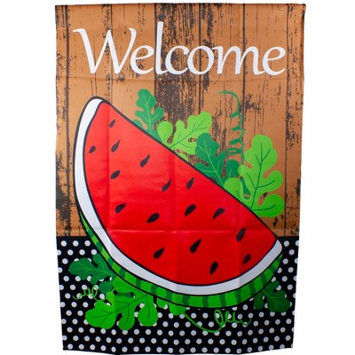 Northlight Welcome Watermelon Slice Spring Outdoor House Flag 28" x 40"