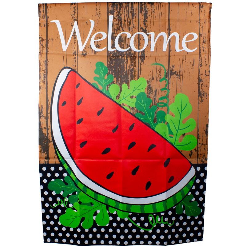 Northlight Welcome Watermelon Slice Summer Outdoor House Flag 28" x 40", 1 of 5