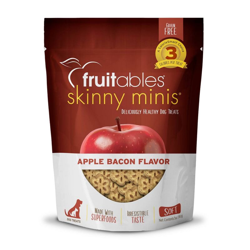 Fruitables Skinny Minis Apple Bacon Flavor Healthy Low Calorie Dog Treats - 5oz, 1 of 9