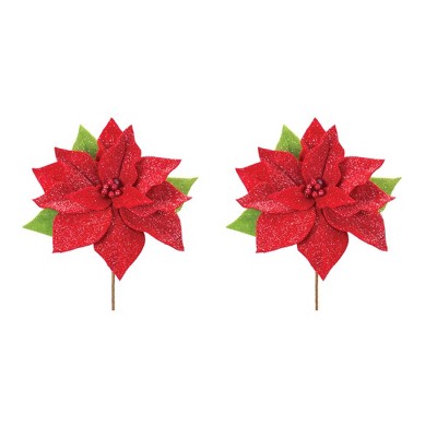Poinsettia Flower Stem (Set of 2)