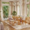 6 PCS Modular Dining Set, Farmhouse Style Dining Table and 1 Bench and 4 Chairs, Rubber Wood Frame Chair with Polyester Cushion-Baofuwish - 3 of 4