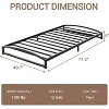 Heavy Duty Metal Platform Beds, Low Bed Frame with Sturdy Steal Slats, No Box Spring Needed, Noise-Free, Easy Assembly - Black - 4 of 4