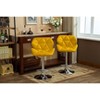 OUTSUPPLY Tufted Swivel Bar Stools Set of 2, Adjustable Height Hydraulic, Diamond Tufted with Foot Rest - 4 of 4