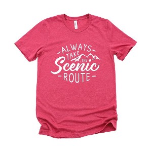 Simply Sage Market Women's Take The Scenic Route Words Short Sleeve Graphic Tee - 1 of 4